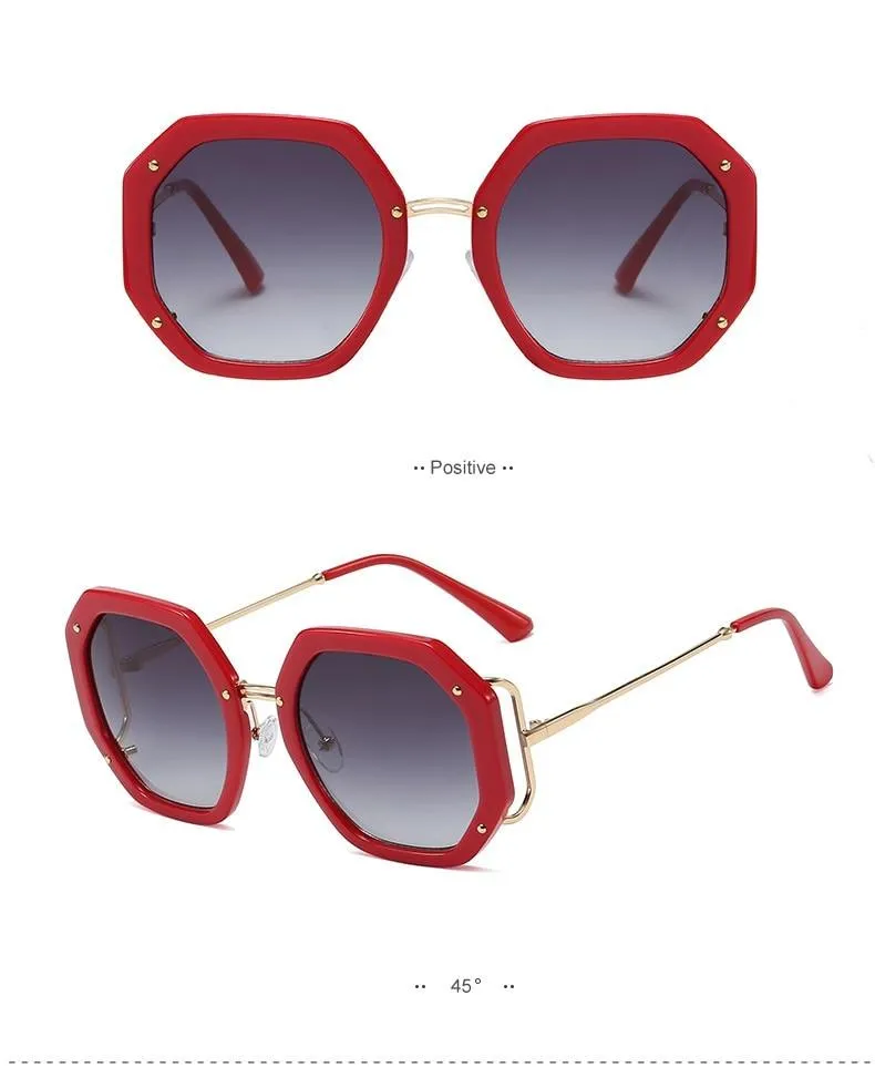 Luxury Retro Square Style Women's Gradient UV400 Sunglasses Eyewear