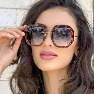 Luxury Retro Square Style Women's Gradient UV400 Sunglasses Eyewear