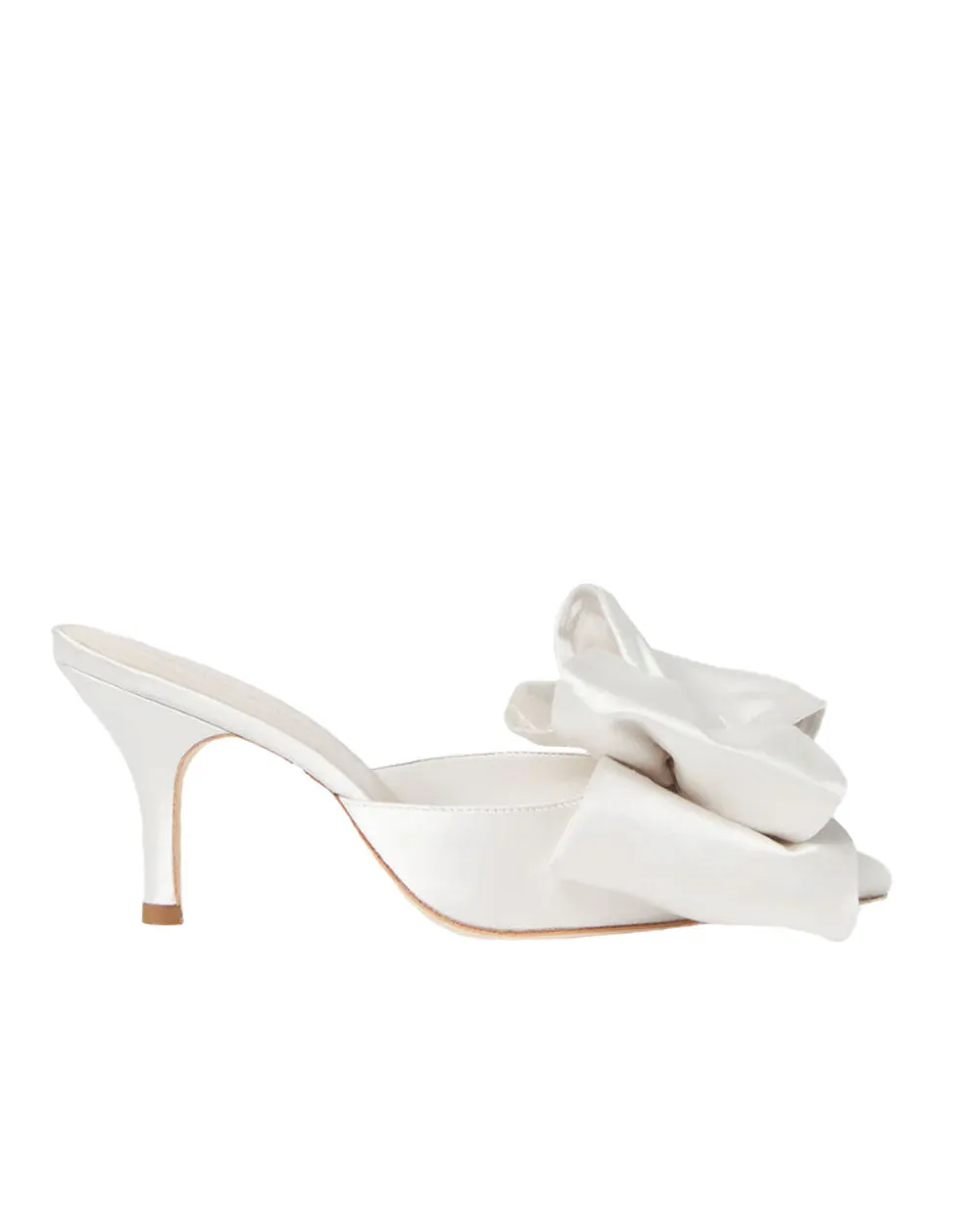Margot Satin Bow Mule in Cream