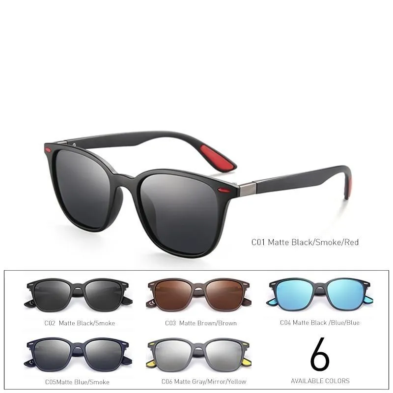 Men and Women Classic Design Polarized Square Frame Sungasses