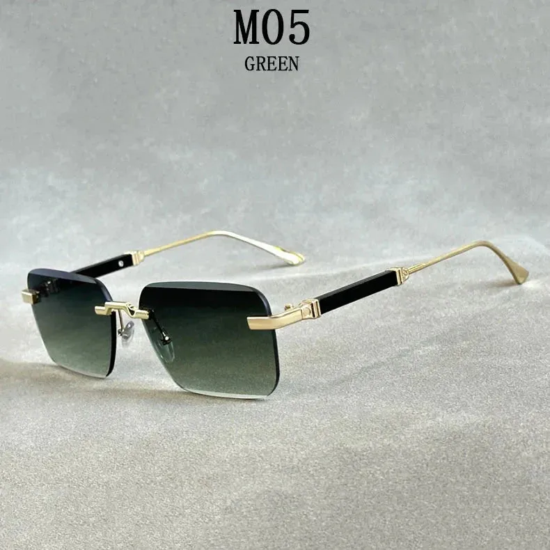 Men and Women Luxury Vintage Rimless UV400 Square Sunglasses