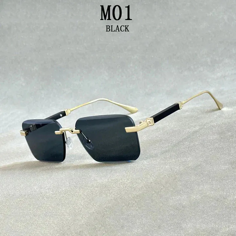 Men and Women Luxury Vintage Rimless UV400 Square Sunglasses