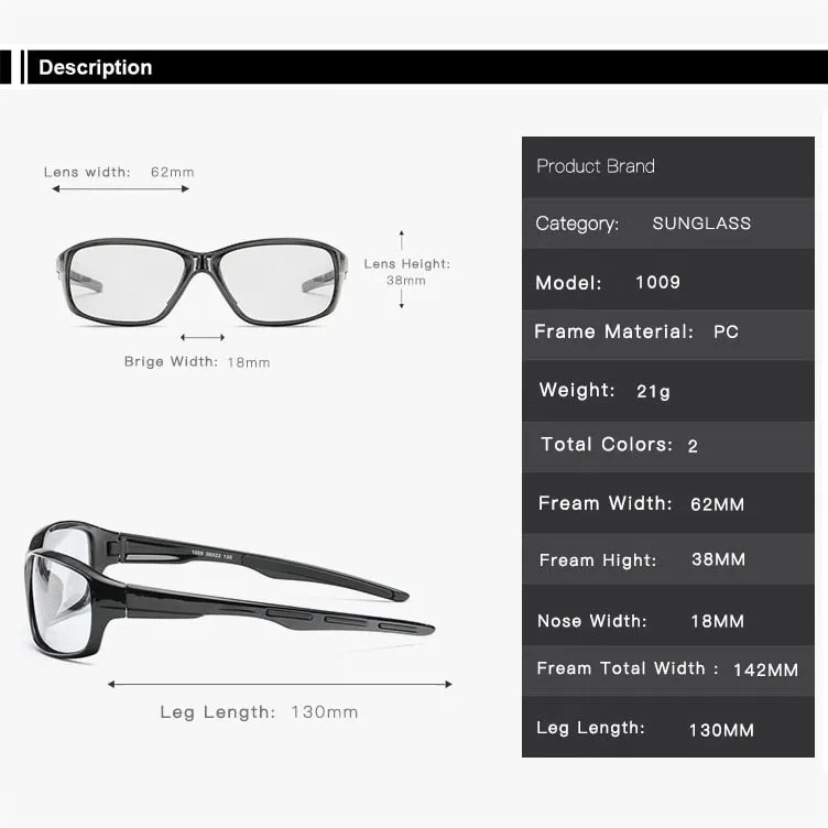 Men and Women Photochromic Polarized UV400 Cycling Sunglasses