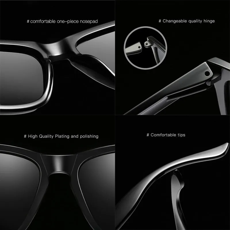 Men and Women Polarized Mirror Uv400 Lenses Square Sunglasses