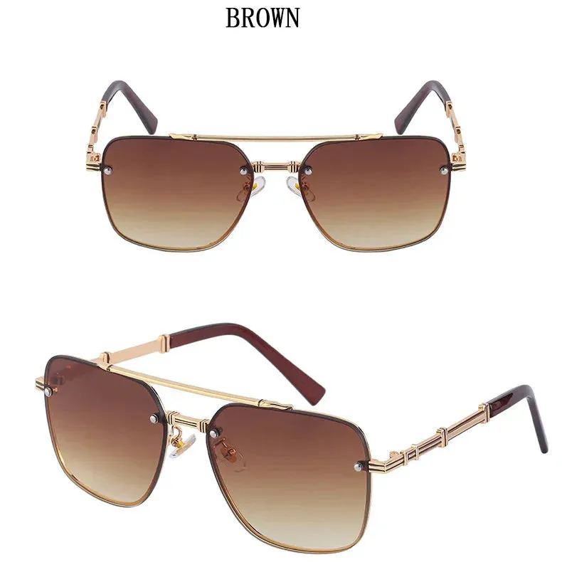 Men and Women Vintage Luxury Gradient Shade Square Sunglasses