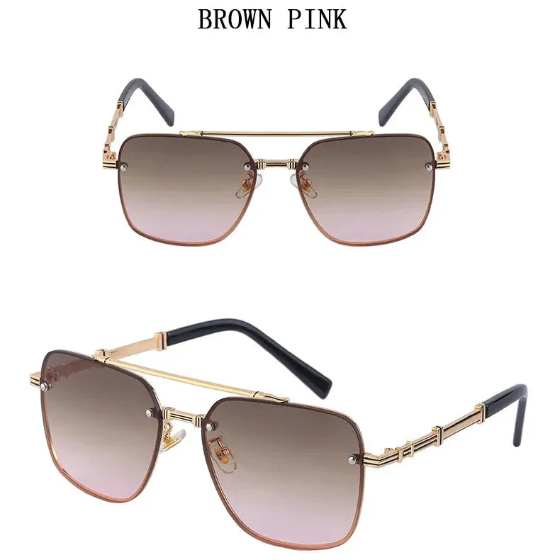 Men and Women Vintage Luxury Gradient Shade Square Sunglasses