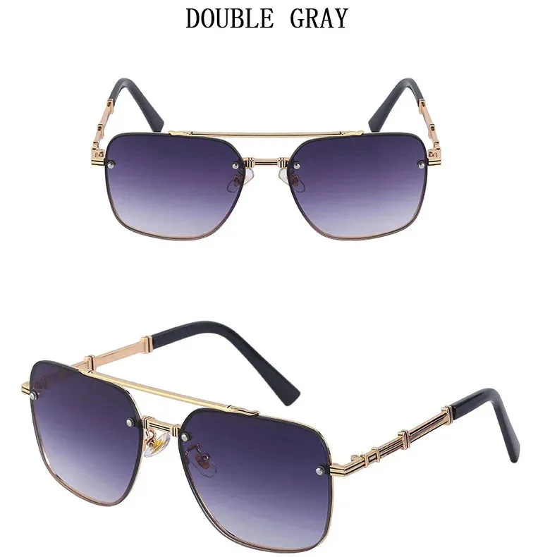 Men and Women Vintage Luxury Gradient Shade Square Sunglasses