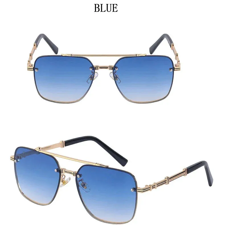 Men and Women Vintage Luxury Gradient Shade Square Sunglasses