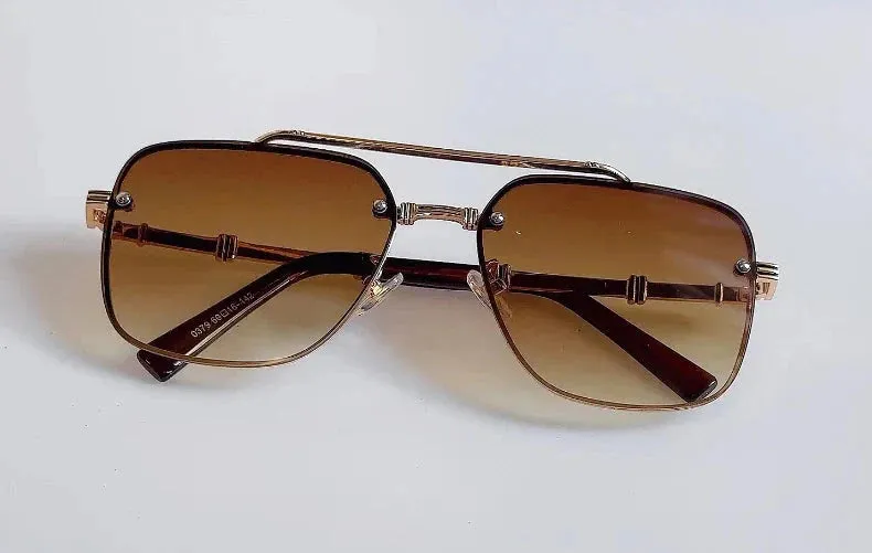 Men and Women Vintage Luxury Gradient Shade Square Sunglasses