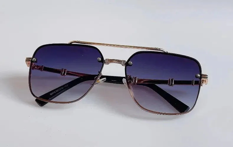 Men and Women Vintage Luxury Gradient Shade Square Sunglasses