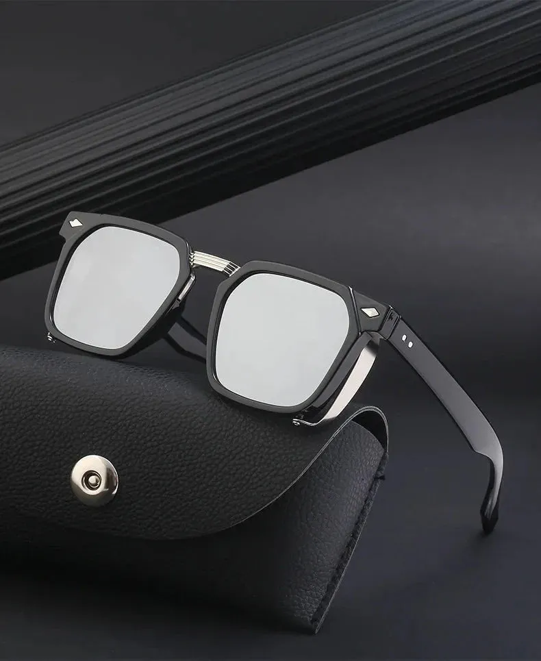 Men and Women Vintage Steampunk Style Anti-UV Square Sunglasses