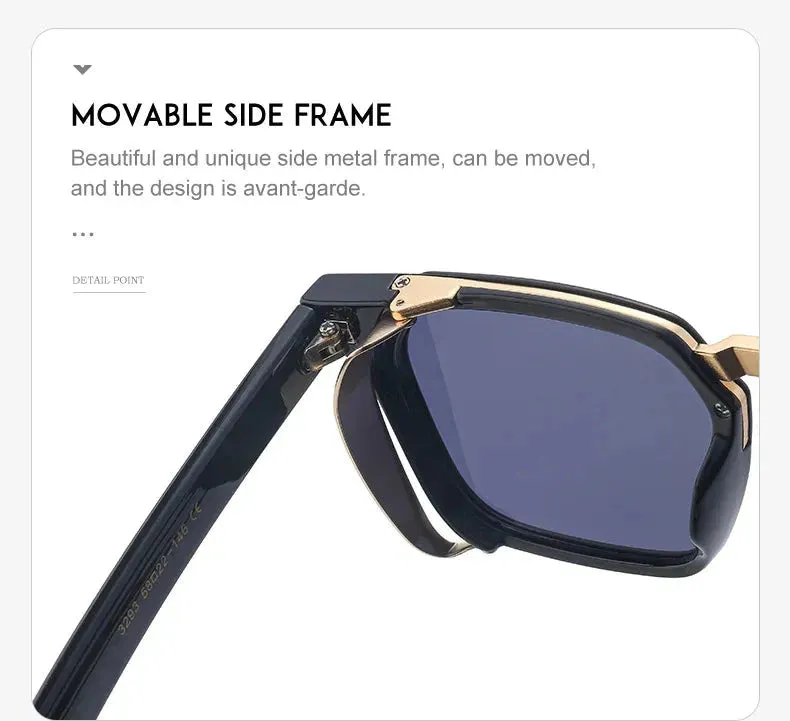 Men and Women Vintage Steampunk Style Anti-UV Square Sunglasses