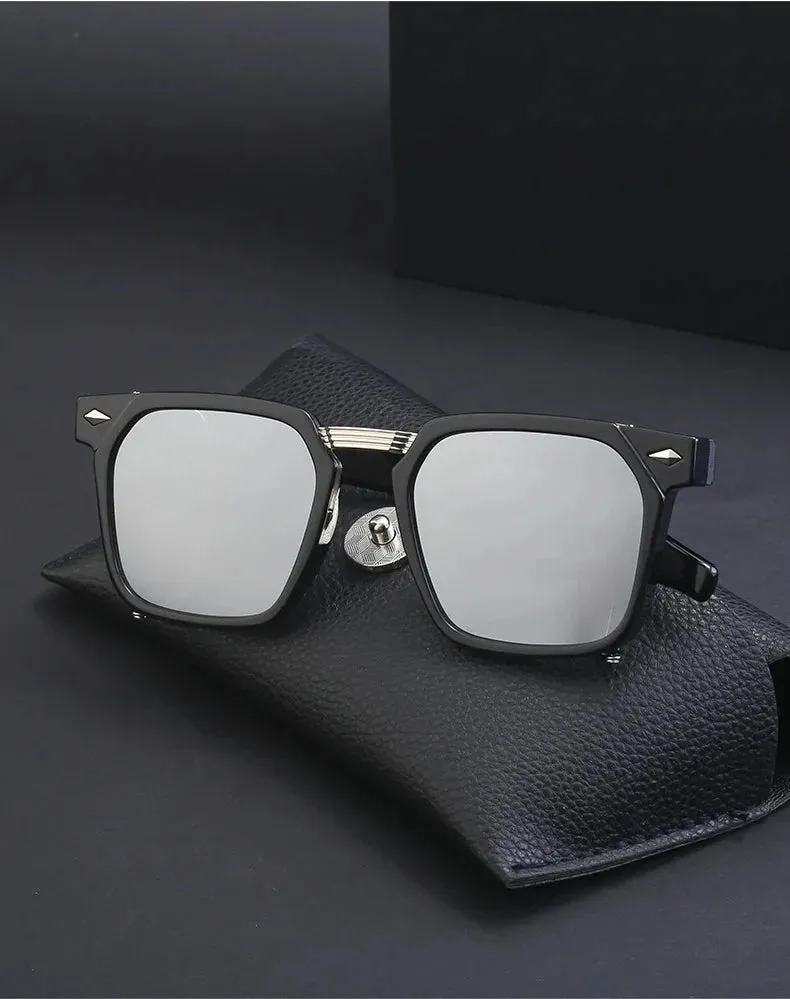 Men and Women Vintage Steampunk Style Anti-UV Square Sunglasses