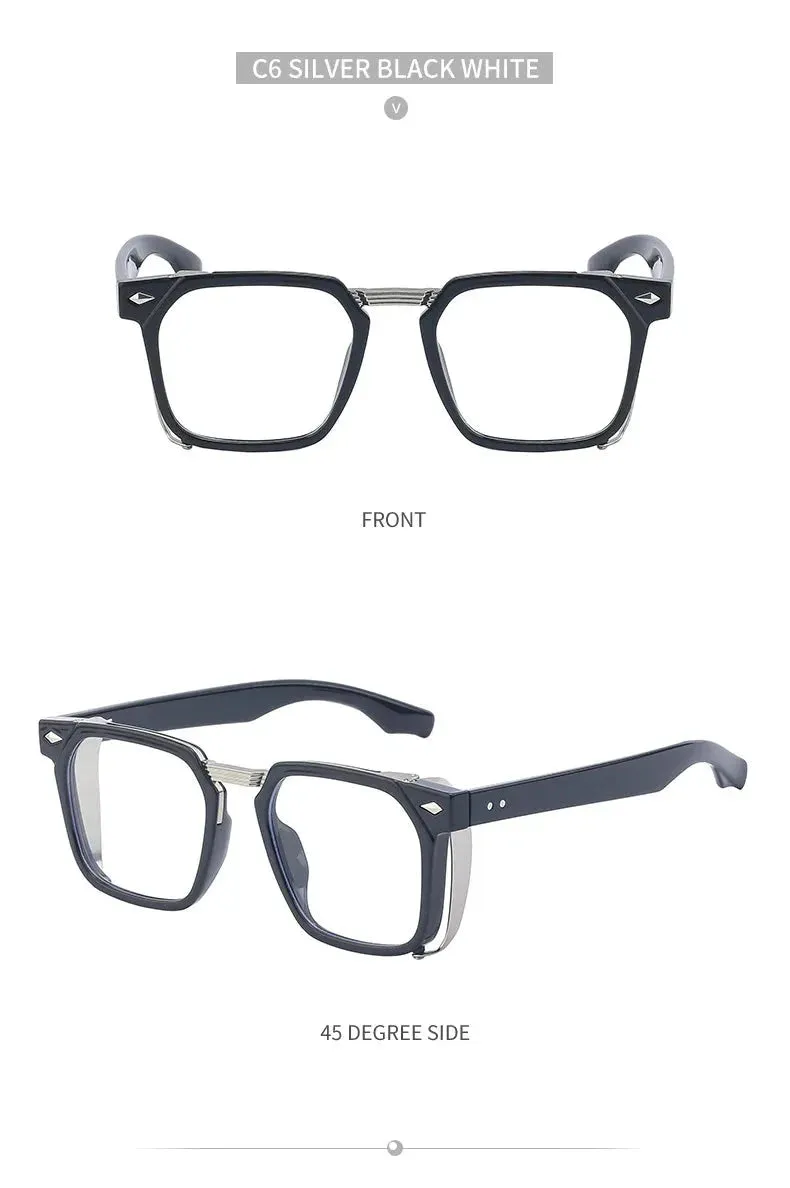 Men and Women Vintage Steampunk Style Anti-UV Square Sunglasses