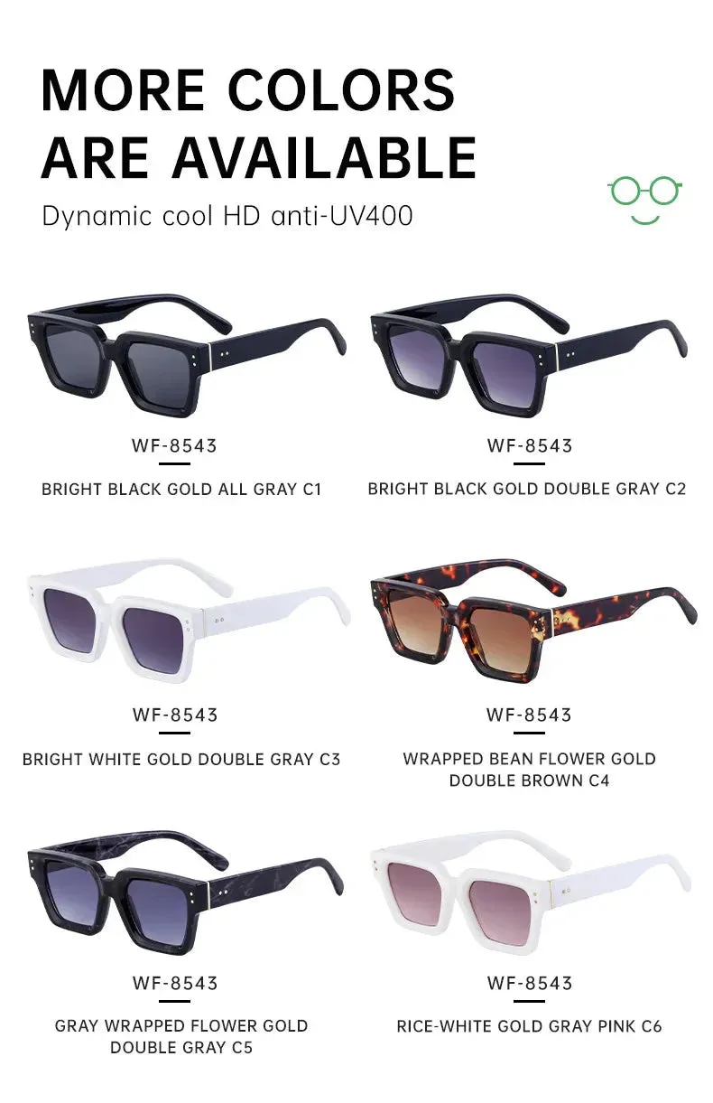 Men and Women Vintage Style Anti-UV400 Gradient Square Sunglasses