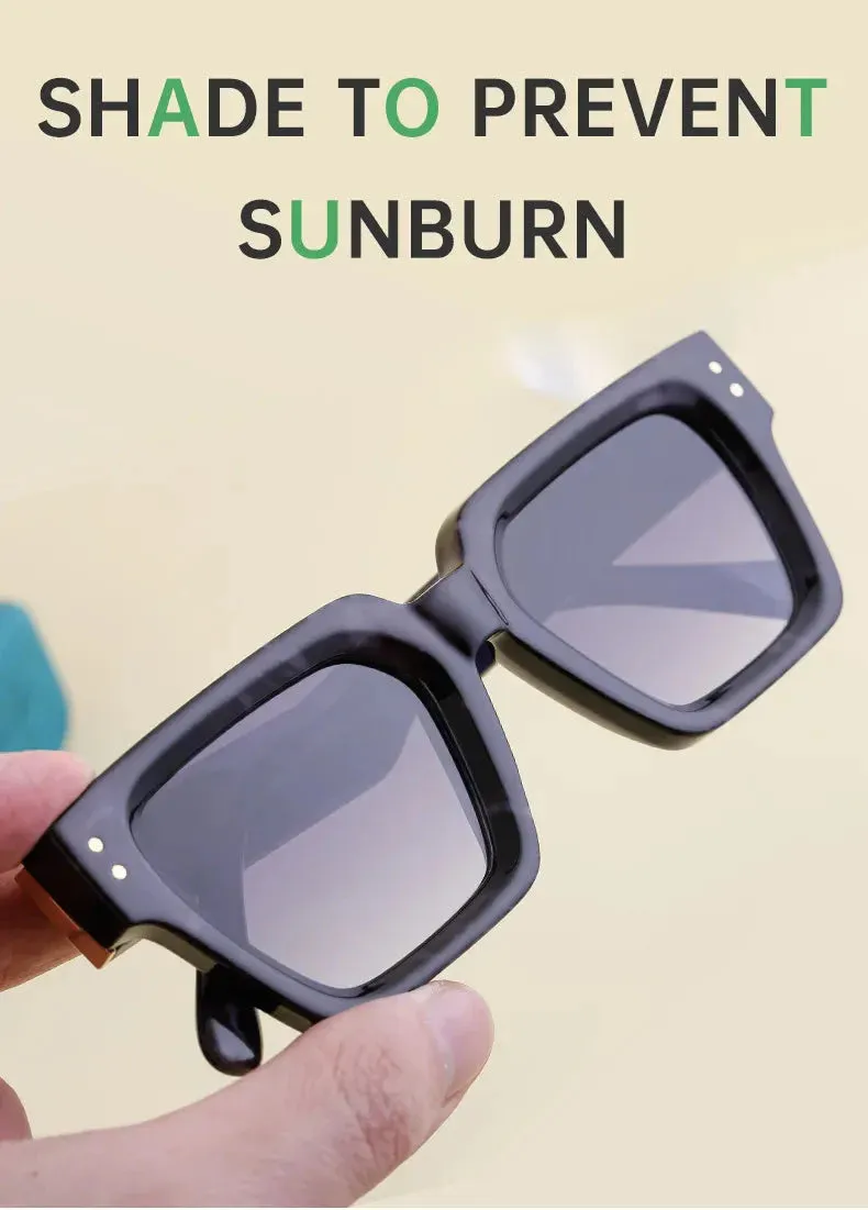 Men and Women Vintage Style Anti-UV400 Gradient Square Sunglasses