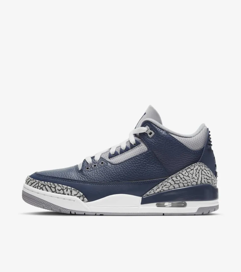 Men's Air Jordan 3 Retro "Georgetown" (Midnight Navy/Cement Gray)(CT8532-401)