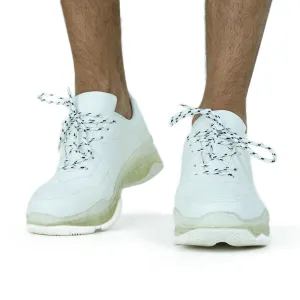 Men's Faux Leather Plain Sport Shoes,White