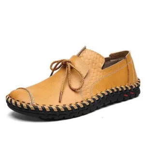 Men's Stitching Soft Sole Lace Up Decoration Casual Driving Loafers