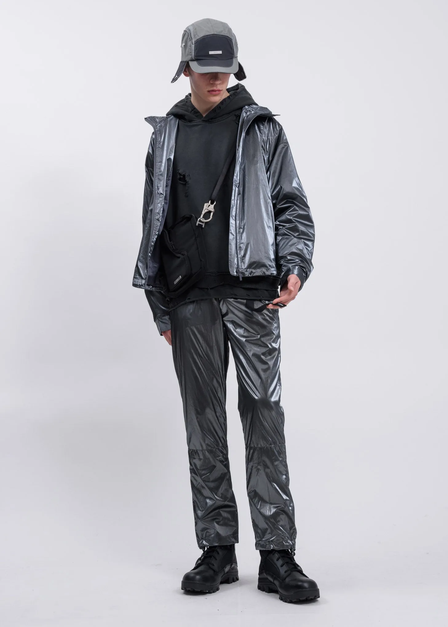 Metallic Buckle Track Pants