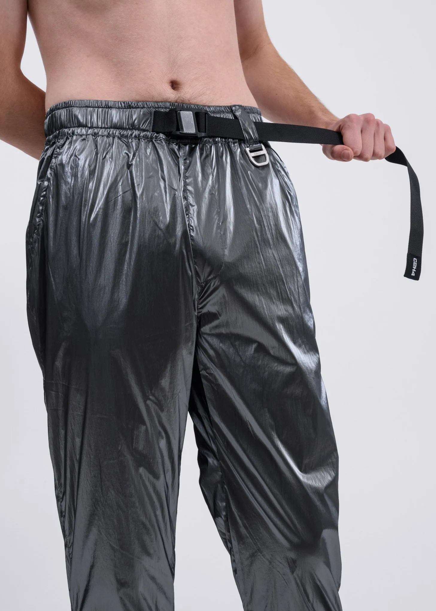 Metallic Buckle Track Pants