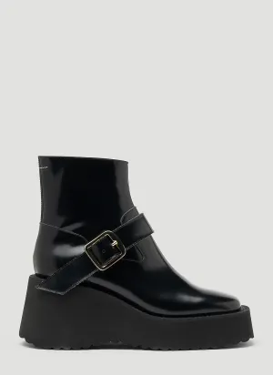 MM6 Maison Margiela Buckled Wedge Ankle Boots