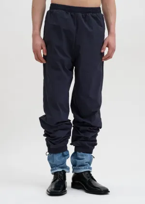 Navy Denim Cuff Track Pants
