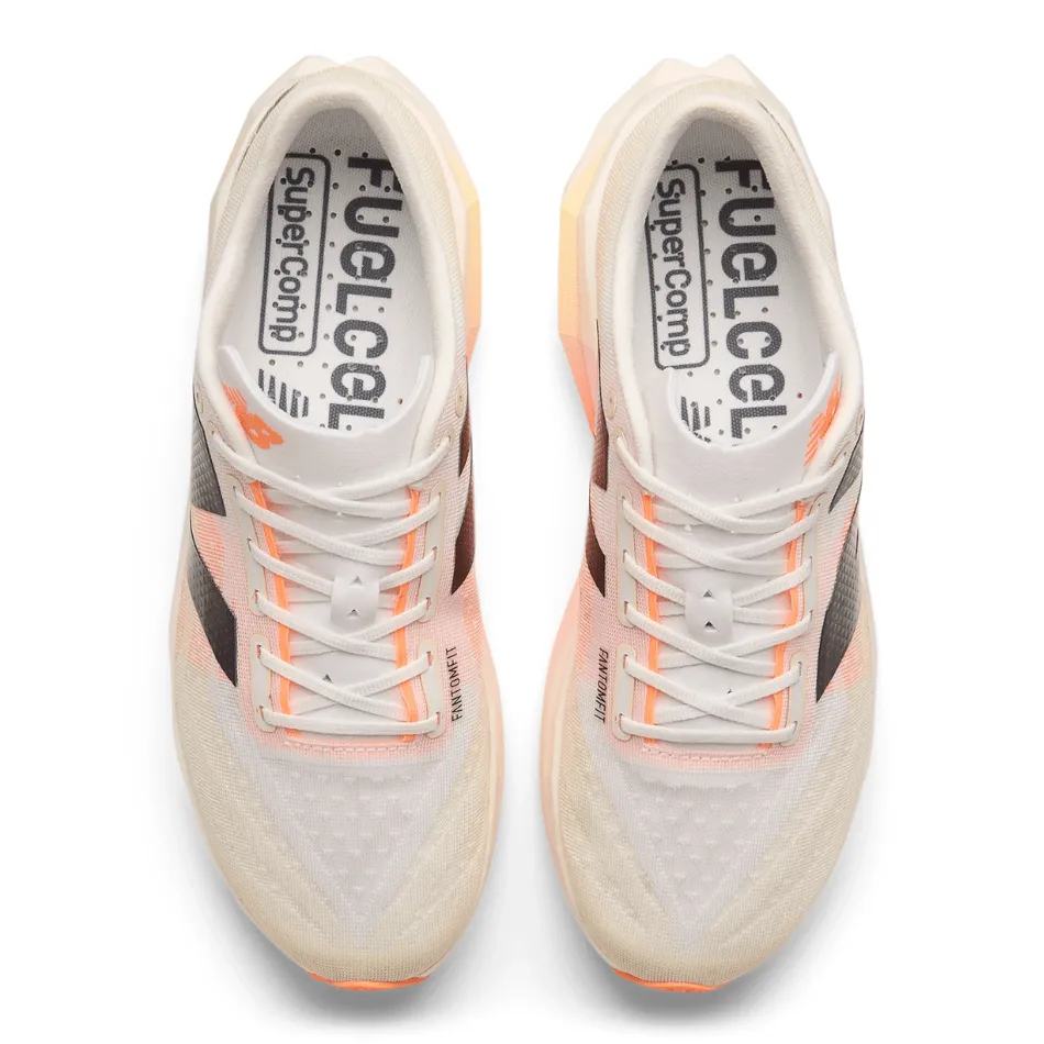 New Balance Men's FuelCell SC Elite V4 Running Shoes in White/Angora/Hot Mango SS25