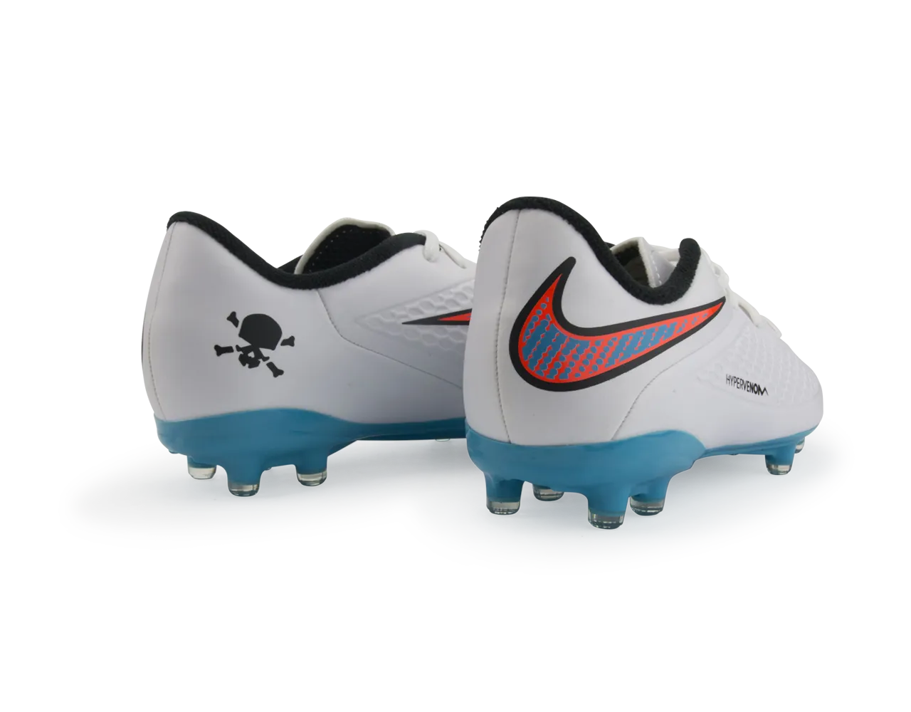 Nike Kids Hypervenom Phelon FG White/Blue Lagoon/Crimson Black