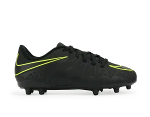Nike Kids Hypervenom Phelon II FG Black/Black/Volt