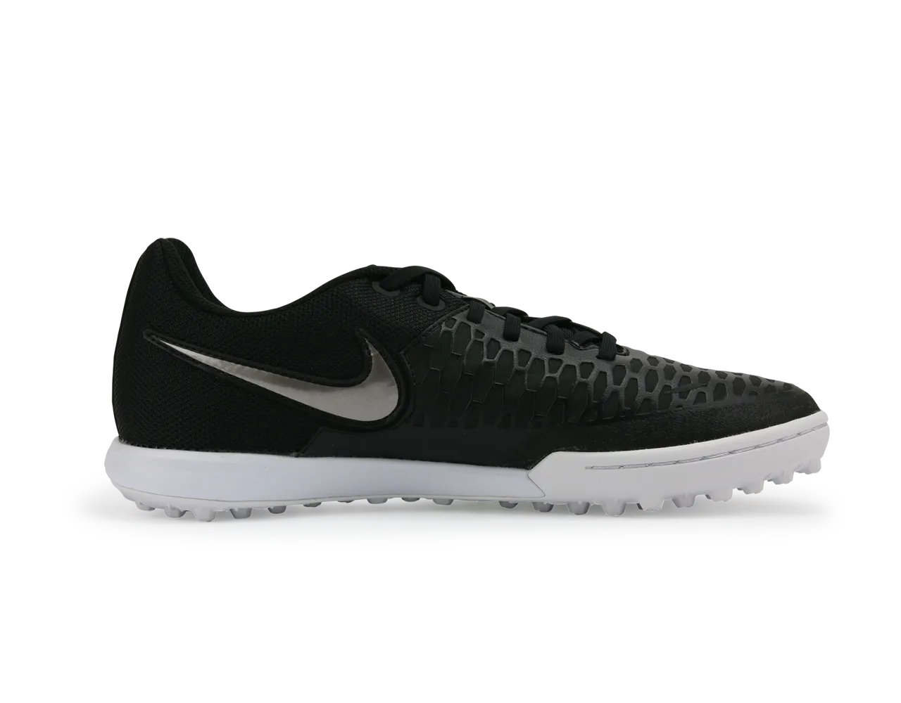Nike Men's MagistaX Pro Turf Soccer Shoes  Black/Metallic Pewter/White/Green Glow