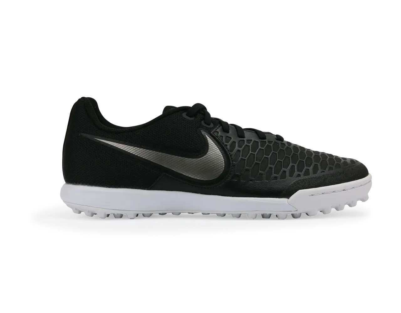 Nike Men's MagistaX Pro Turf Soccer Shoes  Black/Metallic Pewter/White/Green Glow