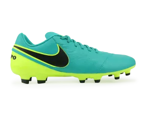 Nike Men's Tiempo Genio Leather FG Clear Jade/Black/Volt