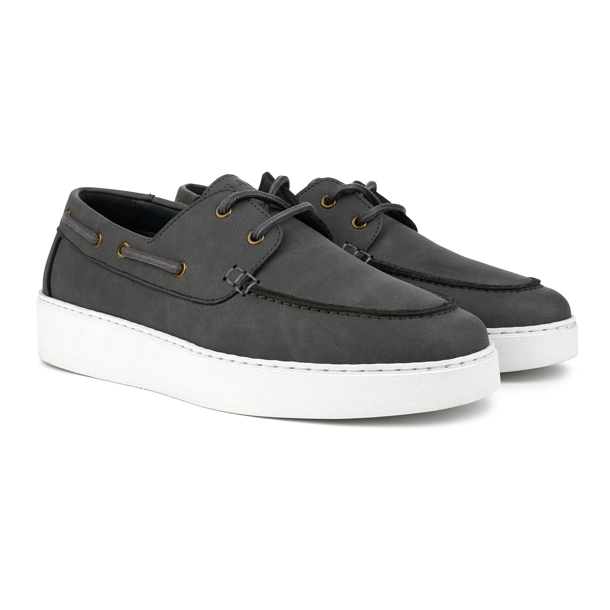 Oca Men's Vegan Suede Boat Shoes | Grey
