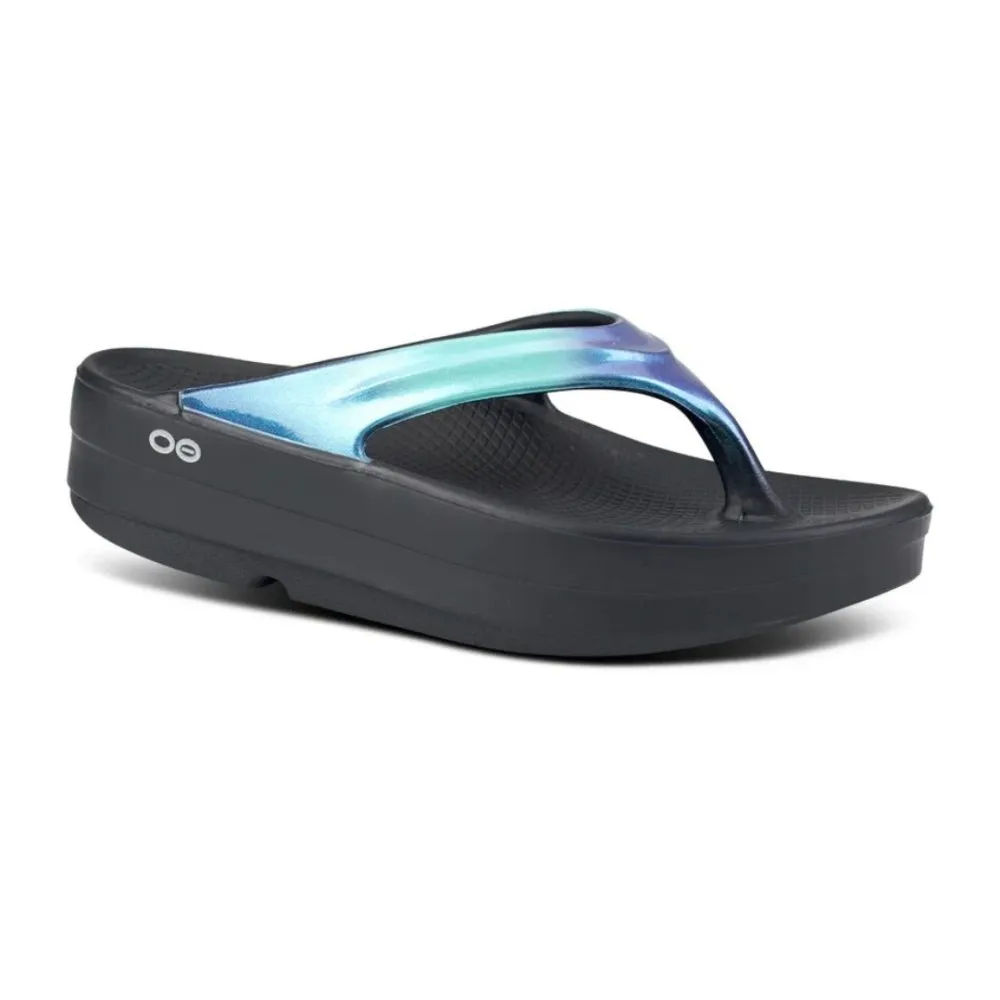 OOFOS Women's OOmega OOlala Luxe Thong - Atlantis