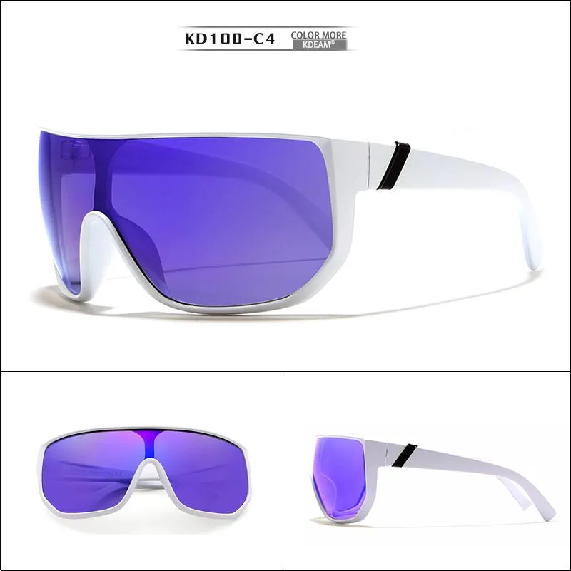Oversized Unisex Big Shield Anti-Reflective Sunglasses with Designer Box