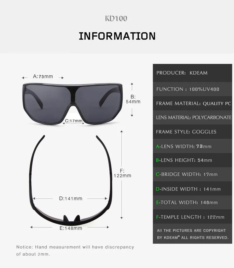 Oversized Unisex Big Shield Anti-Reflective Sunglasses with Designer Box