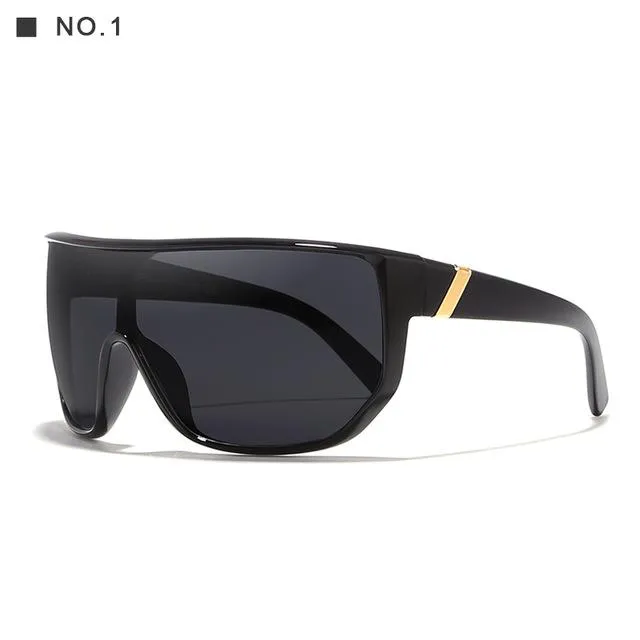 Oversized Unisex Big Shield Anti-Reflective Sunglasses with Designer Box