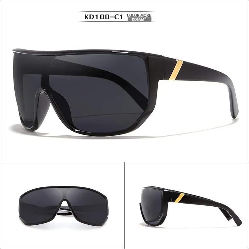 Oversized Unisex Big Shield Anti-Reflective Sunglasses with Designer Box