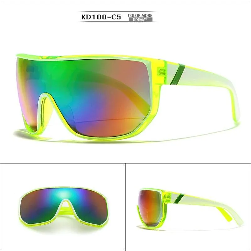 Oversized Unisex Big Shield Anti-Reflective Sunglasses with Designer Box