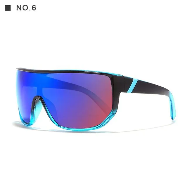 Oversized Unisex Big Shield Anti-Reflective Sunglasses with Designer Box