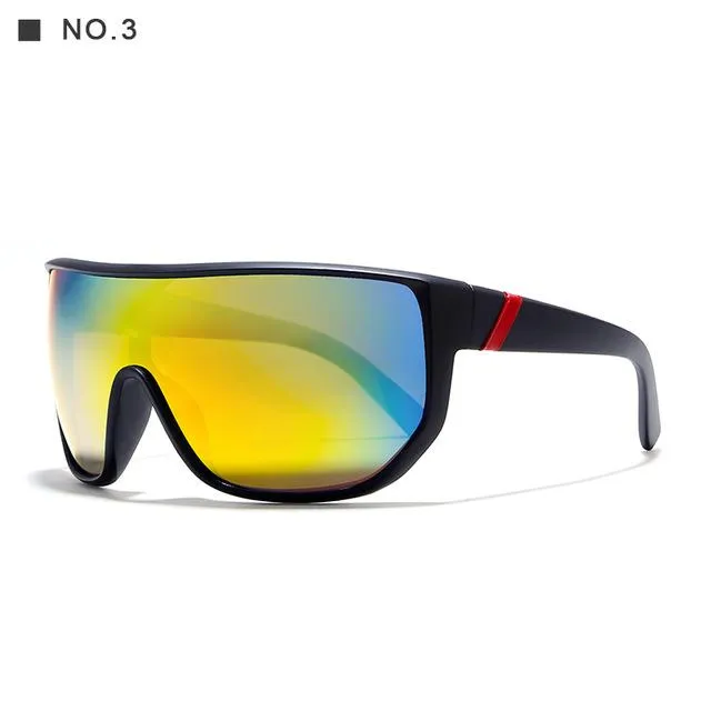 Oversized Unisex Big Shield Anti-Reflective Sunglasses with Designer Box