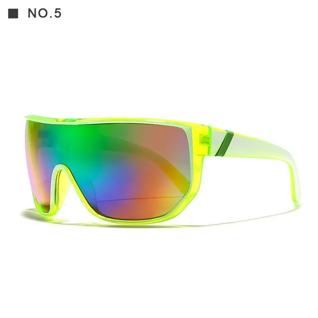 Oversized Unisex Big Shield Anti-Reflective Sunglasses with Designer Box