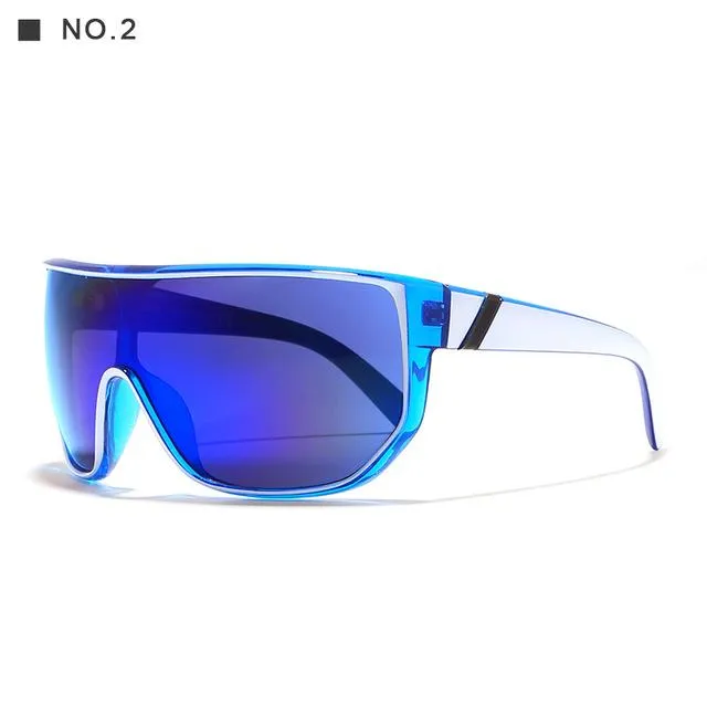 Oversized Unisex Big Shield Anti-Reflective Sunglasses with Designer Box