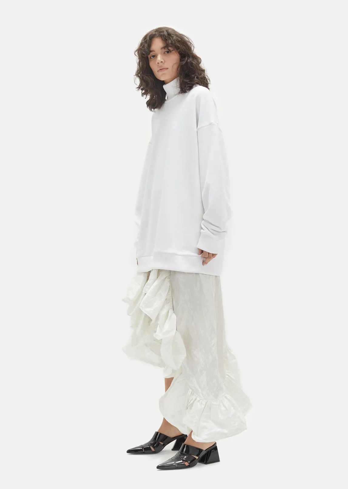 Patent Leather Mid Heel Wrap Mule