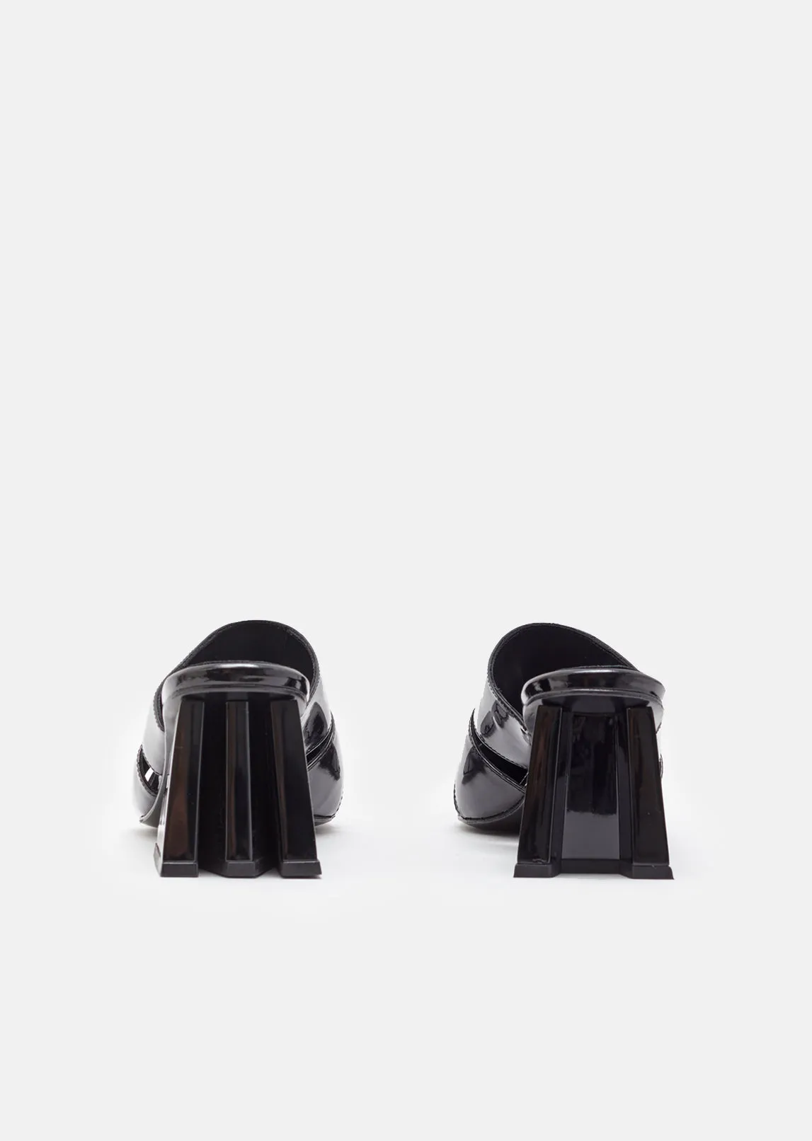 Patent Leather Mid Heel Wrap Mule