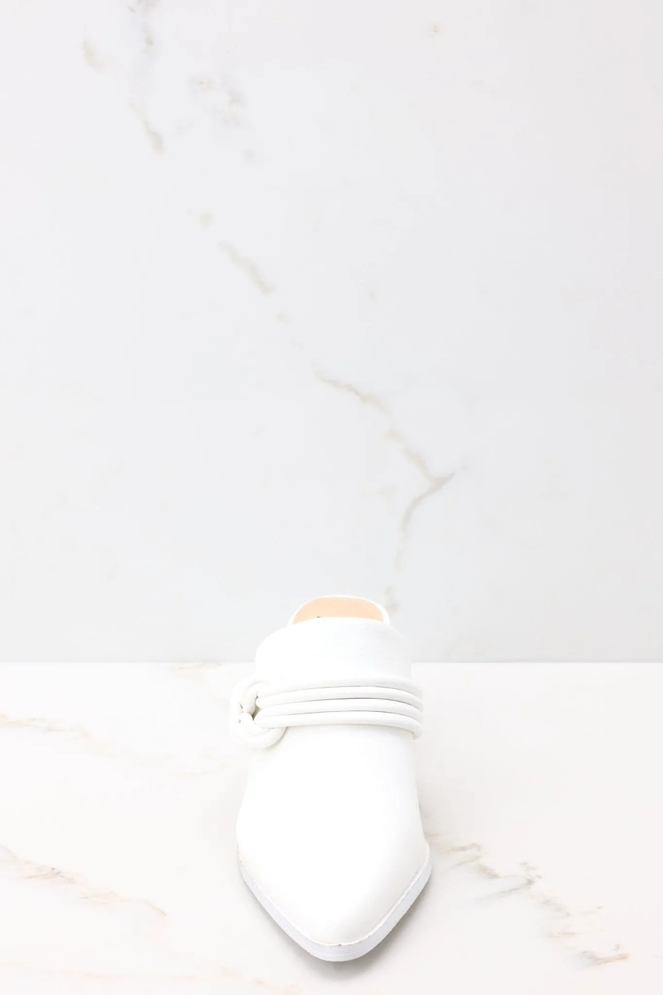 Paving The Path White High Heel Mule