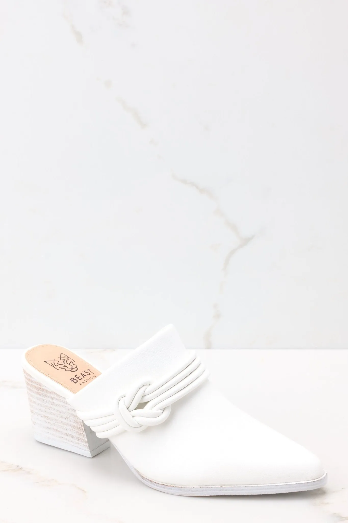 Paving The Path White High Heel Mule
