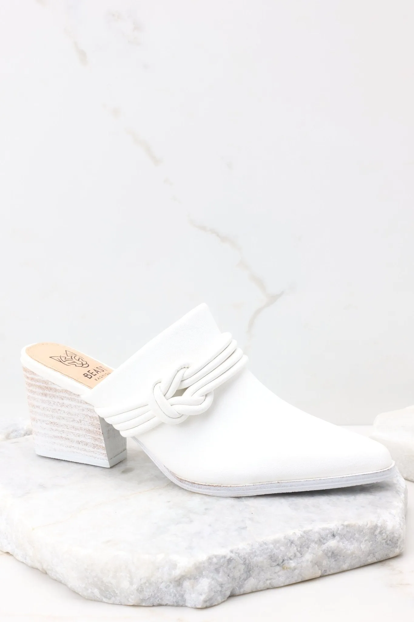 Paving The Path White High Heel Mule