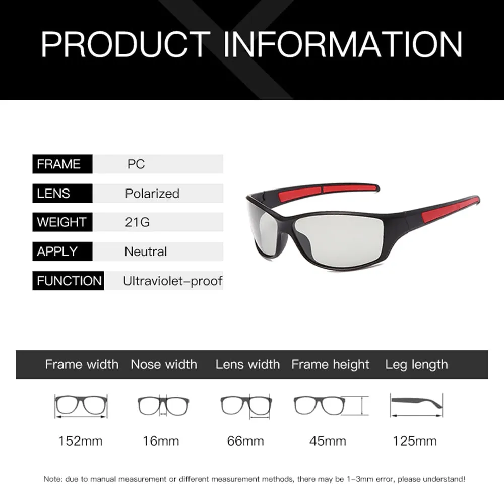 Photo Chromic Polarizing Cycling Sunglasses Eyewear Goggles for Unisex